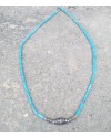 Alphabey's Silver Oxidise Resin Necklace For Women